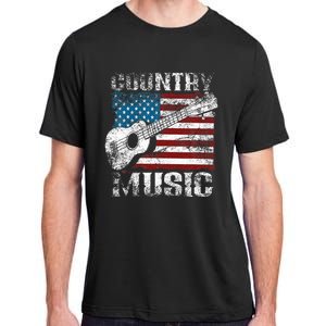 American Flag Guitar Player Funny Country Adult ChromaSoft Performance T-Shirt