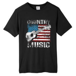 American Flag Guitar Player Funny Country Tall Fusion ChromaSoft Performance T-Shirt