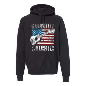 American Flag Guitar Player Funny Country Premium Hoodie