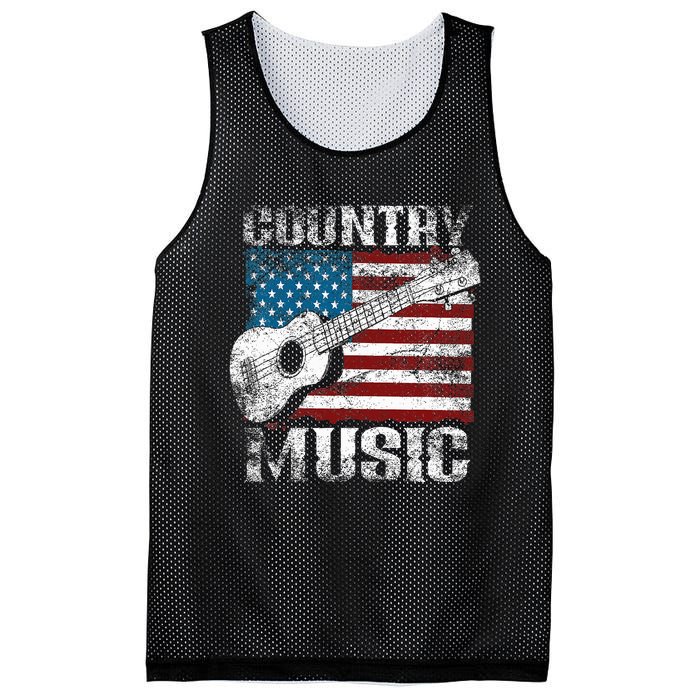 American Flag Guitar Player Funny Country Mesh Reversible Basketball Jersey Tank