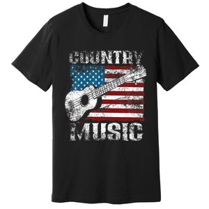 American Flag Guitar Player Funny Country Premium T-Shirt