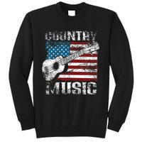 American Flag Guitar Player Funny Country Tall Sweatshirt