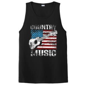 American Flag Guitar Player Funny Country PosiCharge Competitor Tank