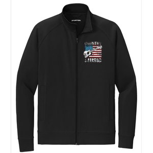 American Flag Guitar Player Funny Country Stretch Full-Zip Cadet Jacket