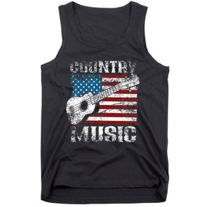 American Flag Guitar Player Funny Country Tank Top