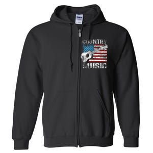 American Flag Guitar Player Funny Country Full Zip Hoodie