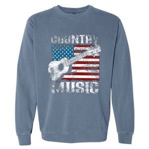 American Flag Guitar Player Funny Country Garment-Dyed Sweatshirt