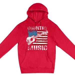 American Flag Guitar Player Funny Country Premium Pullover Hoodie