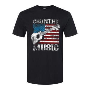 American Flag Guitar Player Funny Country Softstyle CVC T-Shirt