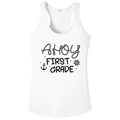 Ahoy First Grade Teacher Ladies PosiCharge Competitor Racerback Tank