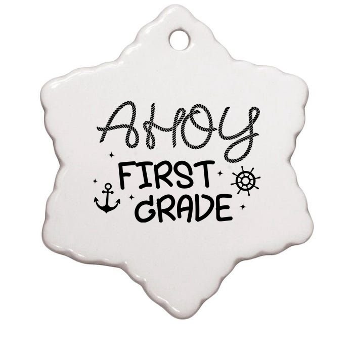 Ahoy First Grade Teacher Ceramic Star Ornament