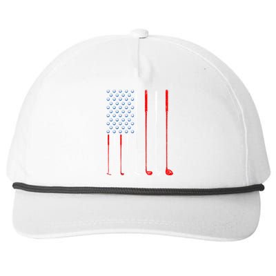 American Flag Golf Clubs Gift Snapback Five-Panel Rope Hat