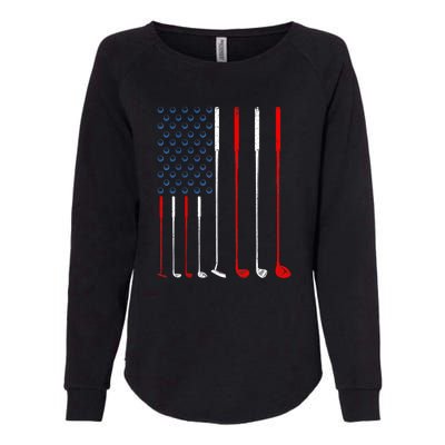 American Flag Golf Clubs Gift Womens California Wash Sweatshirt