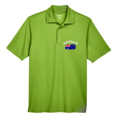 Australia Flag Gift Men's Origin Performance Piqué Polo