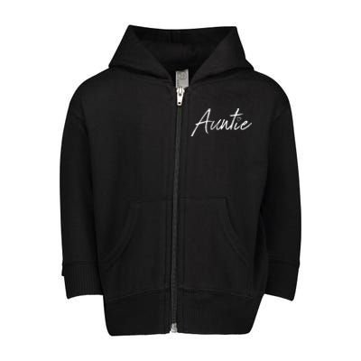 Auntie Funny Gift Auntie Gift Black Small Toddler Zip Fleece Hoodie