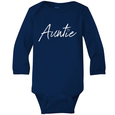 Auntie Funny Gift Auntie Gift Black Small Baby Long Sleeve Bodysuit