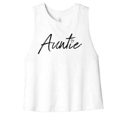 Auntie Funny Gift Auntie Gift Black Small Women's Racerback Cropped Tank