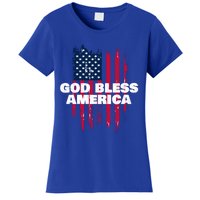 American Flag God Bless America Patriotic Gift Women's T-Shirt