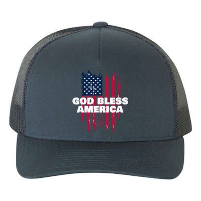 American Flag God Bless America Patriotic Gift Yupoong Adult 5-Panel Trucker Hat