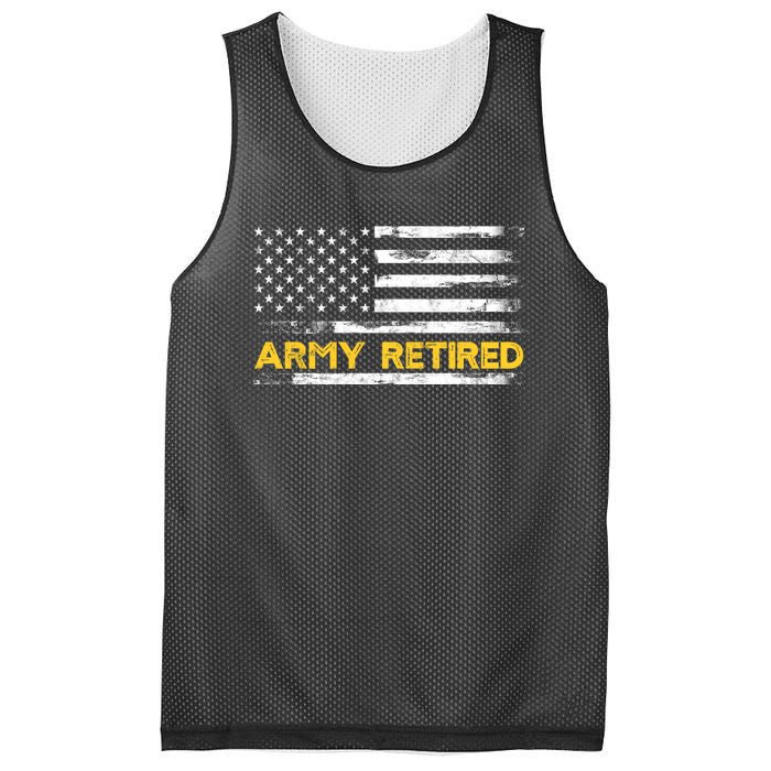 American Flag Gift Army Retired Military Army Thin Goldline Mesh Reversible Basketball Jersey Tank