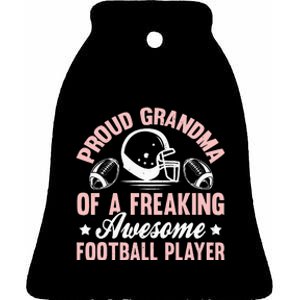 American Football Grandma Grandmother Grandmom Theme Quote Ceramic Bell Ornament