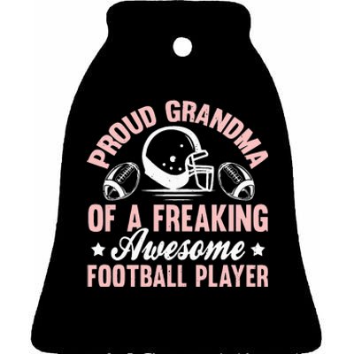 American Football Grandma Grandmother Grandmom Theme Quote Ceramic Bell Ornament