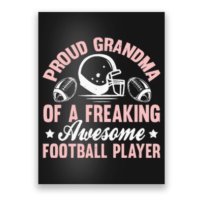 American Football Grandma Grandmother Grandmom Theme Quote Poster