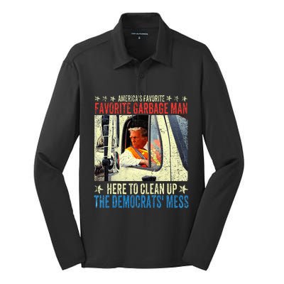 AmericaS Favorite Garbage Man Trump Rides In Garbage Silk Touch Performance Long Sleeve Polo