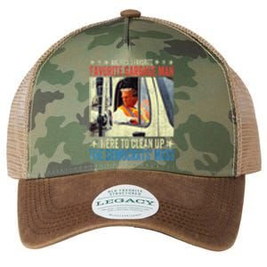 AmericaS Favorite Garbage Man Trump Rides In Garbage Truck Legacy Tie Dye Trucker Hat