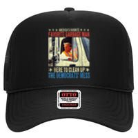 AmericaS Favorite Garbage Man Trump Rides In Garbage Truck High Crown Mesh Back Trucker Hat