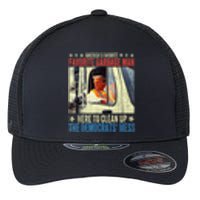 AmericaS Favorite Garbage Man Trump Rides In Garbage Truck Flexfit Unipanel Trucker Cap