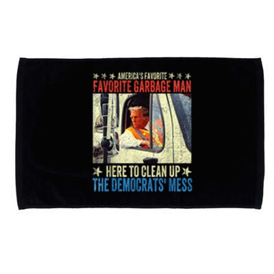 AmericaS Favorite Garbage Man Trump Rides In Garbage Truck Microfiber Hand Towel