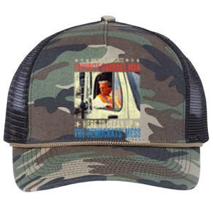 AmericaS Favorite Garbage Man Trump Rides In Garbage Truck Retro Rope Trucker Hat Cap