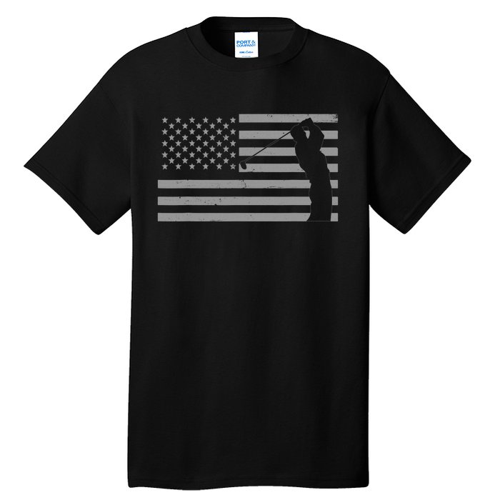 American Flag Golf Clothing Golfer Vintage Golf Tall T-Shirt