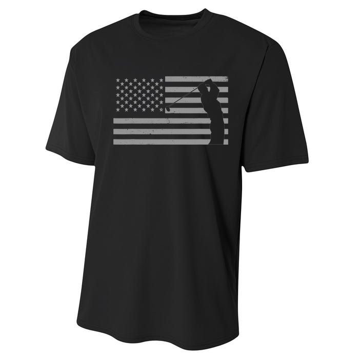 American Flag Golf Clothing Golfer Vintage Golf Performance Sprint T-Shirt