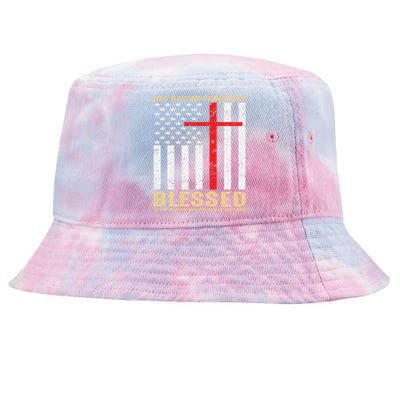 American Flag Gift One Nation Under God Great Gift Tie-Dyed Bucket Hat