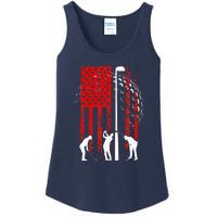 American Flag Golf Vintage 4th Of July Golfer Ladies Essential Tank