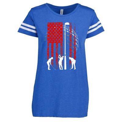 American Flag Golf Vintage 4th Of July Golfer Enza Ladies Jersey Football T-Shirt