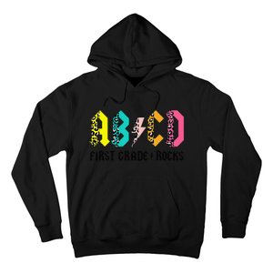 ABCD First Grade Rocks Back To School 1st Grade Teacher Hoodie