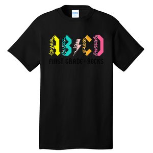 ABCD First Grade Rocks Back To School 1st Grade Teacher Tall T-Shirt