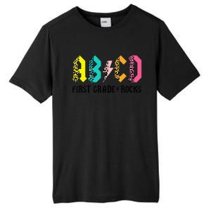 ABCD First Grade Rocks Back To School 1st Grade Teacher Tall Fusion ChromaSoft Performance T-Shirt