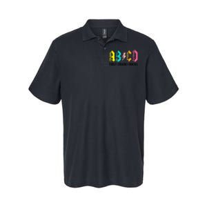 ABCD First Grade Rocks Back To School 1st Grade Teacher Softstyle Adult Sport Polo