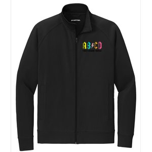 ABCD First Grade Rocks Back To School 1st Grade Teacher Stretch Full-Zip Cadet Jacket