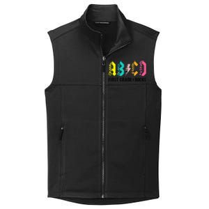 ABCD First Grade Rocks Back To School 1st Grade Teacher Collective Smooth Fleece Vest