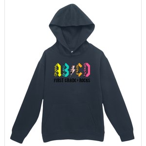 ABCD First Grade Rocks Back To School 1st Grade Teacher Urban Pullover Hoodie