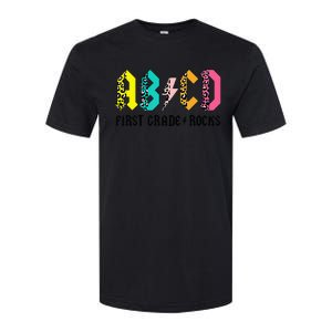 ABCD First Grade Rocks Back To School 1st Grade Teacher Softstyle CVC T-Shirt