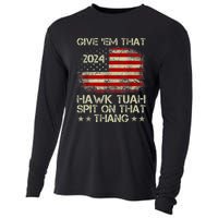 American Flag Give Them That Hawk Tush 24 Spit On That Thang Cooling Performance Long Sleeve Crew