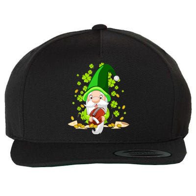 American Football Gnome Lucky Shamrock St Patrick's Day Wool Snapback Cap