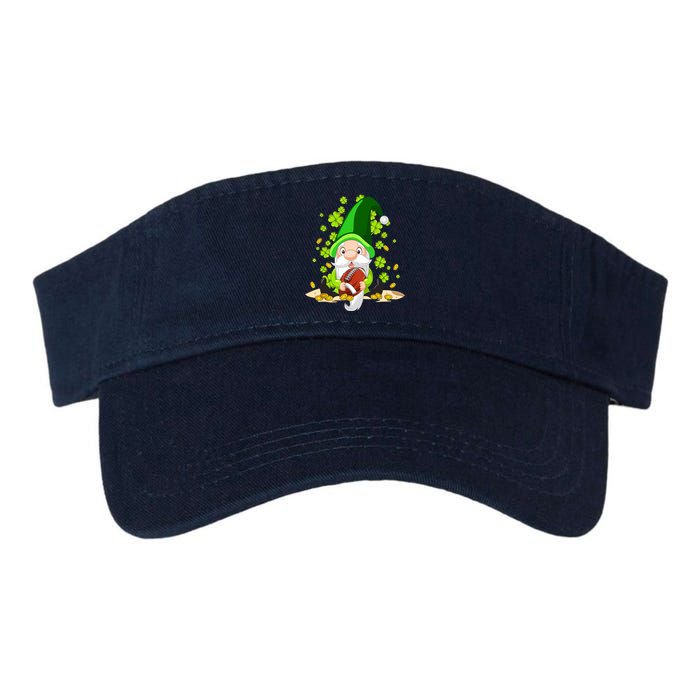 American Football Gnome Lucky Shamrock St Patrick's Day Valucap Bio-Washed Visor