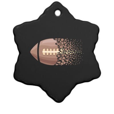 American Football Graphic American Football Heart Gift Ceramic Star Ornament